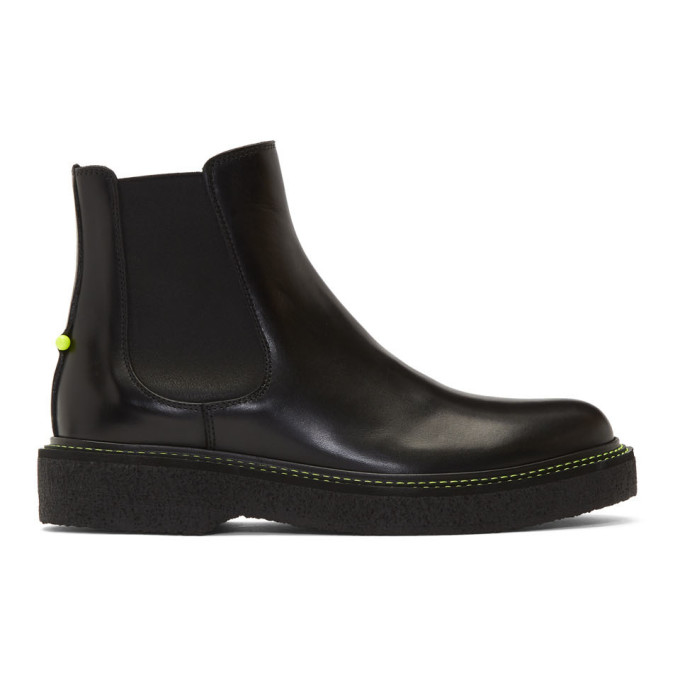 Neil Barrett Black Neon Detail Chelsea Boots