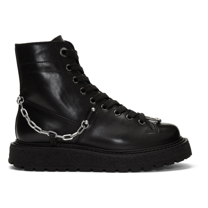 Neil Barrett Black Punk Chain Gorilla Boots