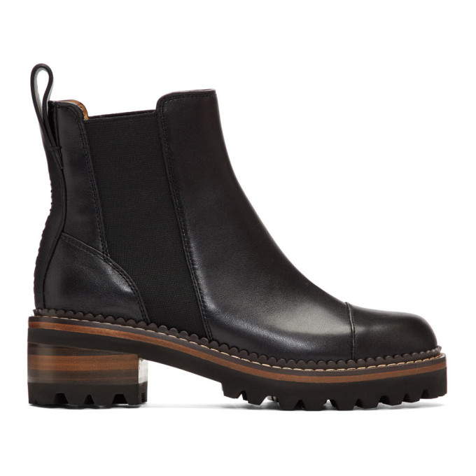 See by Chloe Black Mallory Boots