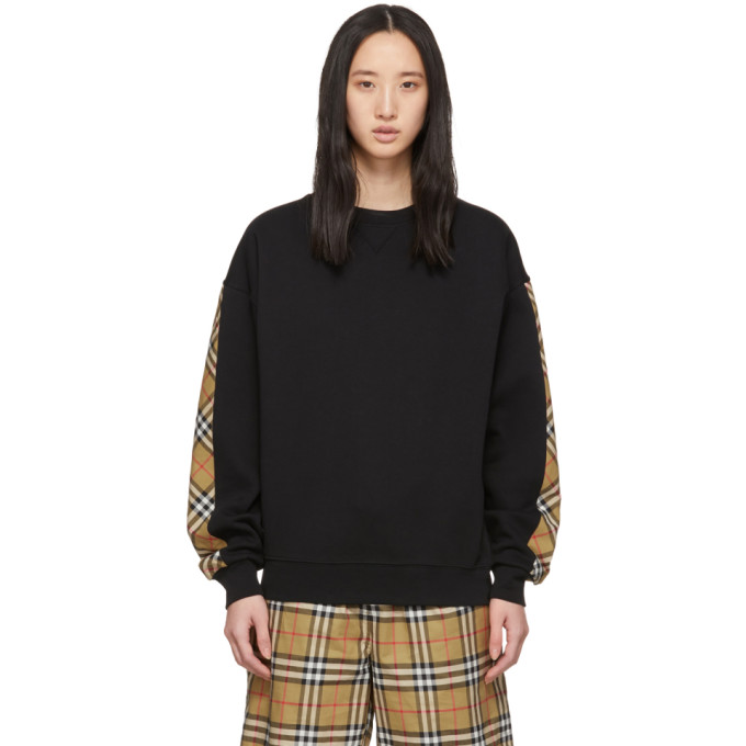 burberry bronx check sleeve sweatshirt