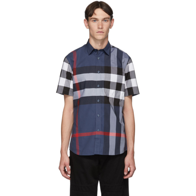 black and blue burberry shirt