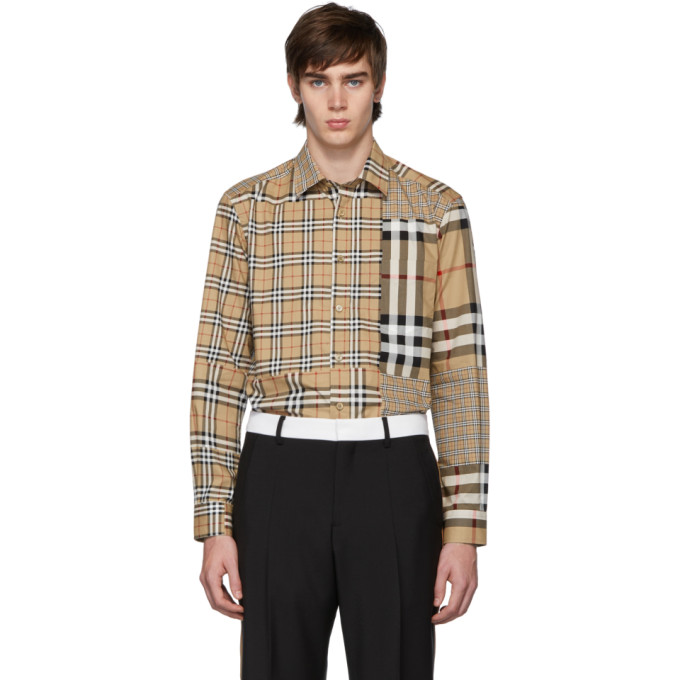 BURBERRY BURBERRY BEIGE CHECK CHALKSTONE SHIRT