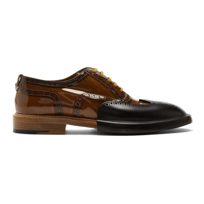 BURBERRY BURBERRY BLACK AND BROWN TRANSPARENT LEN BROGUES