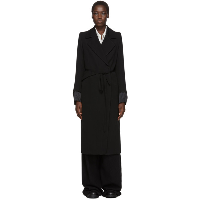 ANN DEMEULEMEESTER ANN DEMEULEMEESTER BLACK GABARDINE COAT