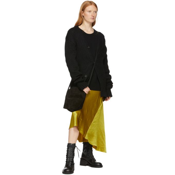 ANN DEMEULEMEESTER BLACK WOOL KNIT CARDIGAN