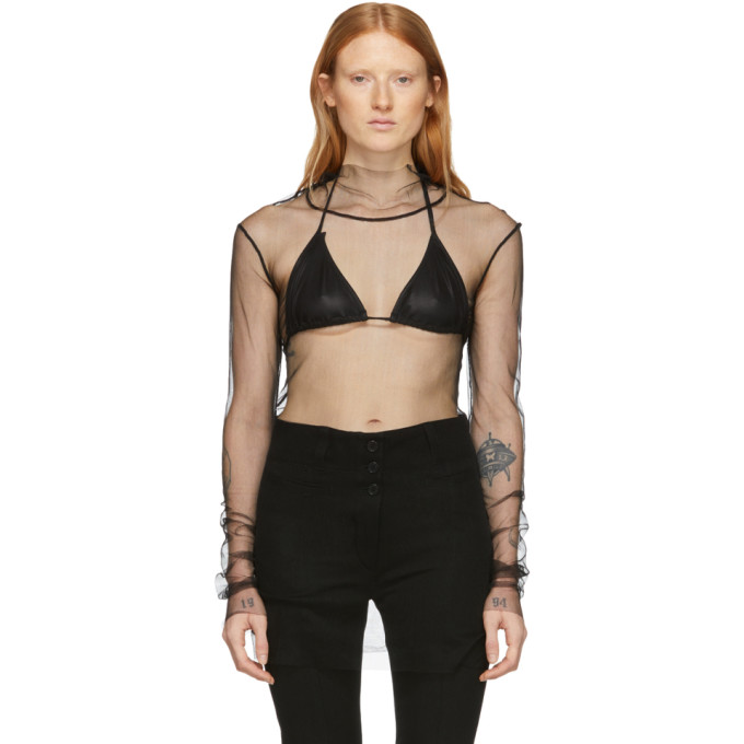 Ann Demeulemeester Black Mesh Turtleneck