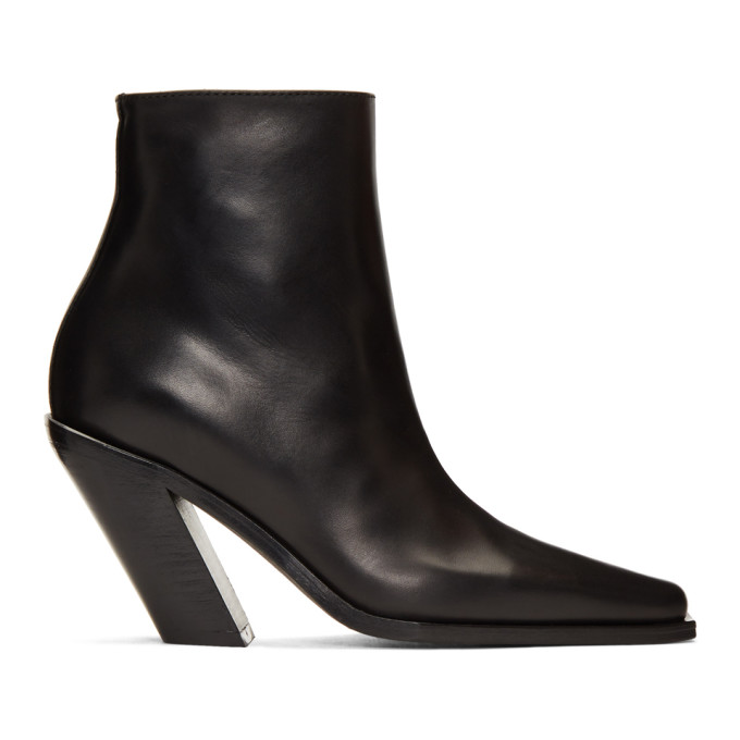 Ann Demeulemeester Black Slash Heel Boots