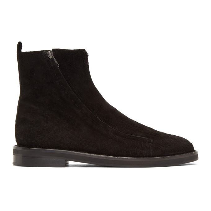 Ann Demeulemeester Black Suede Roccia Zip Boots
