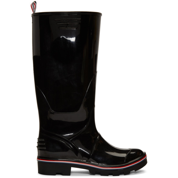 Thom Browne Black Wellington Rain Boots