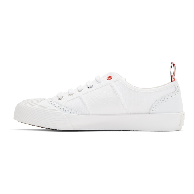 THOM BROWNE THOM BROWNE WHITE BROGUED SNEAKERS