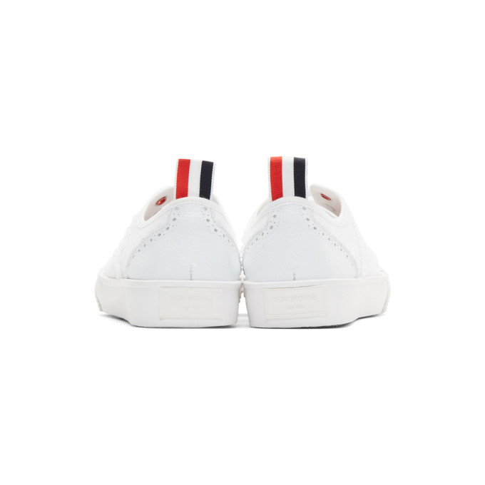 THOM BROWNE THOM BROWNE WHITE BROGUED SNEAKERS