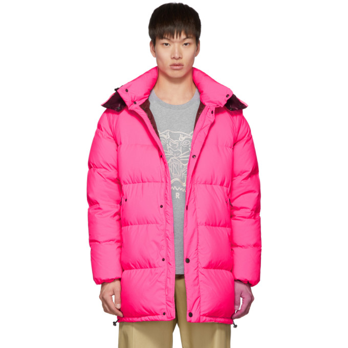 KENZO KENZO PINK DOWN ELONGATED PUFFER JACKET