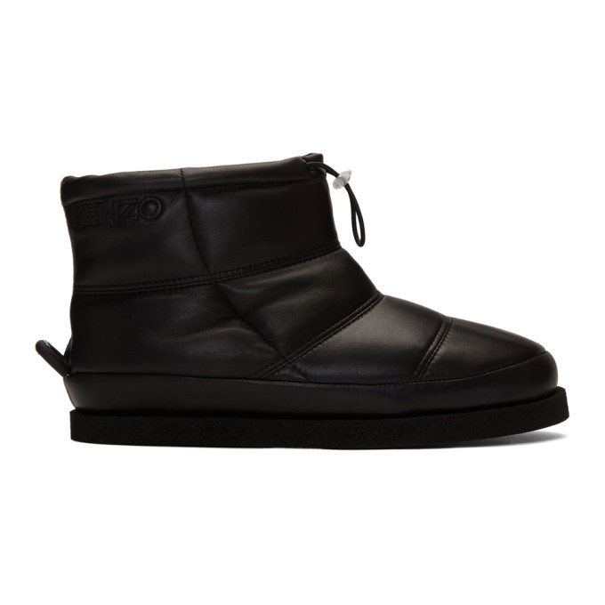 Kenzo Black Leather Kusco Boots