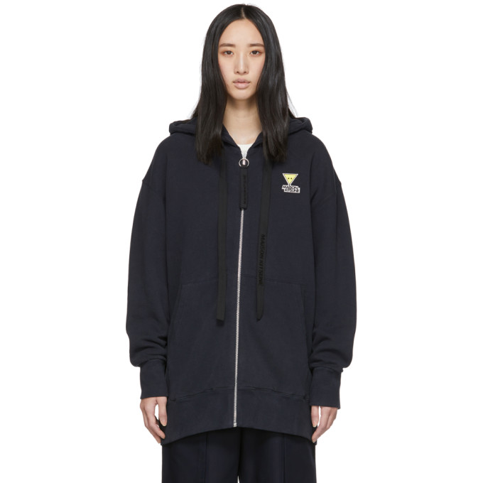 MAISON KITSUNÉ MAISON KITSUNE NAVY OVERSIZED ZIP-UP HOODIE