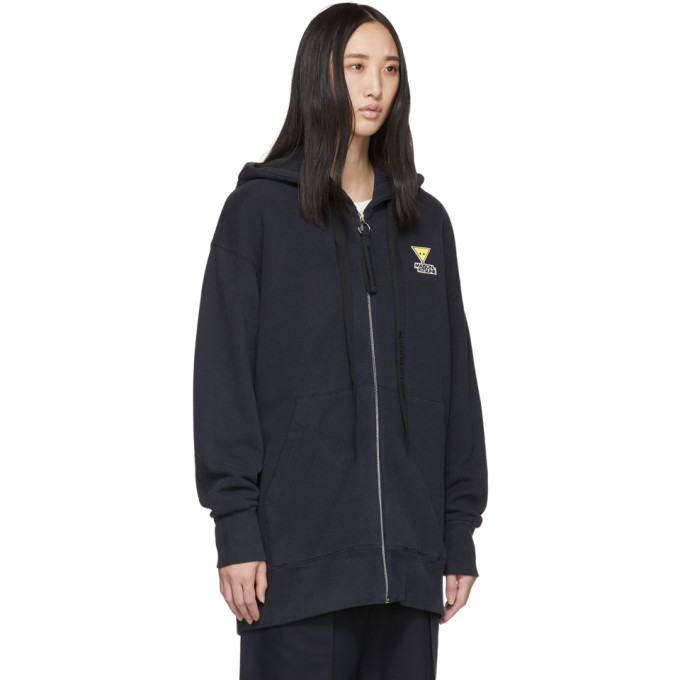 MAISON KITSUNÉ MAISON KITSUNE NAVY OVERSIZED ZIP-UP HOODIE