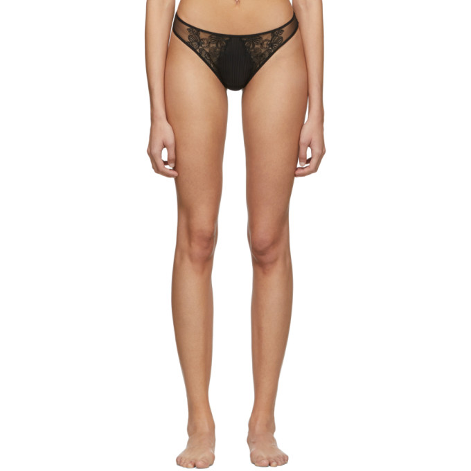 Click to view more detailed imagery on our partner's website La Perla Black Anastasia Thong In B010 Black