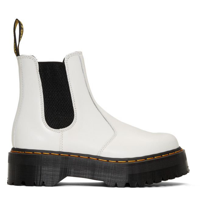 Dr. Martens White 2976 Quad Chelsea Boots