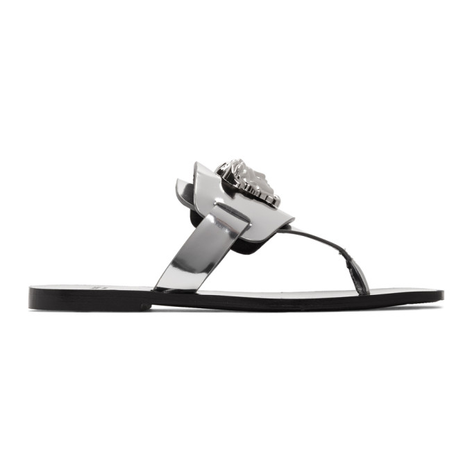 Click to view more detailed imagery on our partner's website Versace Palazzo Sandals In D92P Silver