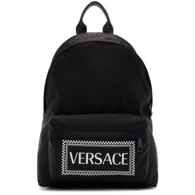 Versace Black Logo Backpack