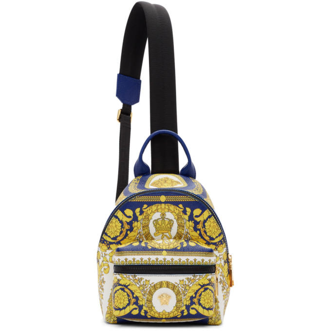 blue versace backpack