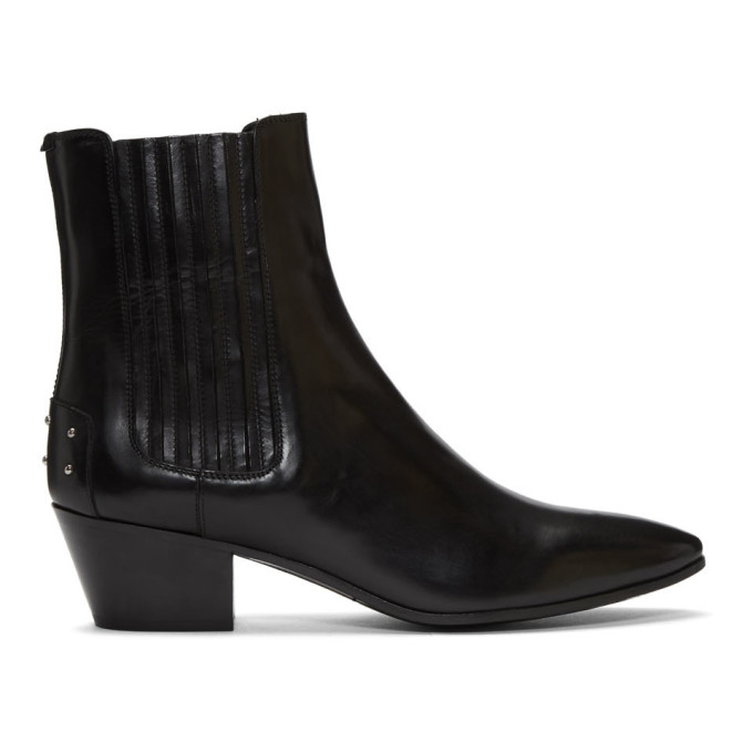 Saint Laurent Black Studded West Boots