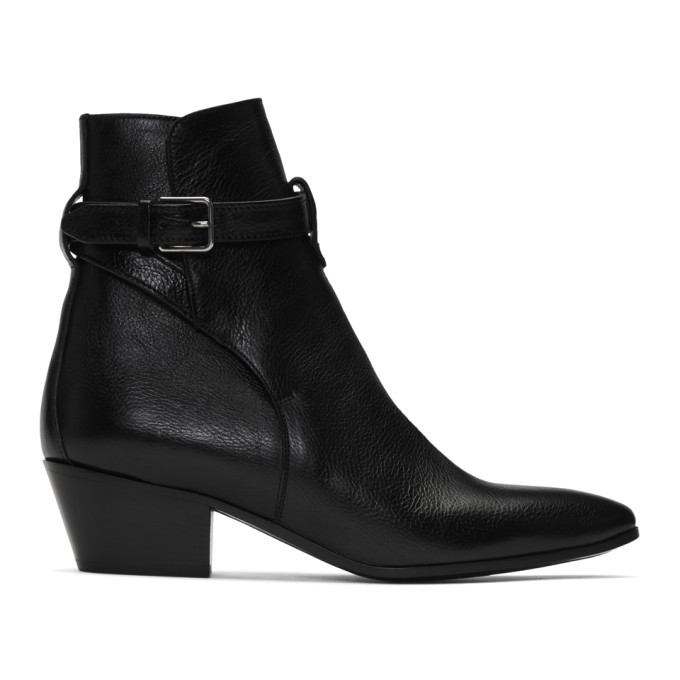 Saint Laurent Black Wyatt Jodhpur Boots