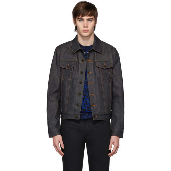 SAINT LAURENT SAINT LAURENT INDIGO RAW CLASSIC DENIM JACKET