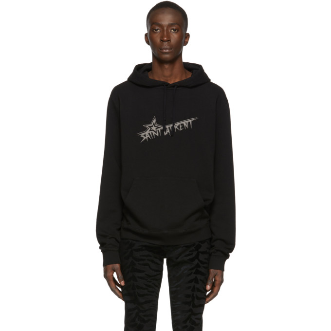 Saint Laurent Black Star Print Hoodie