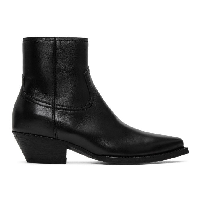 Saint Laurent Black Lukas Zip Boots