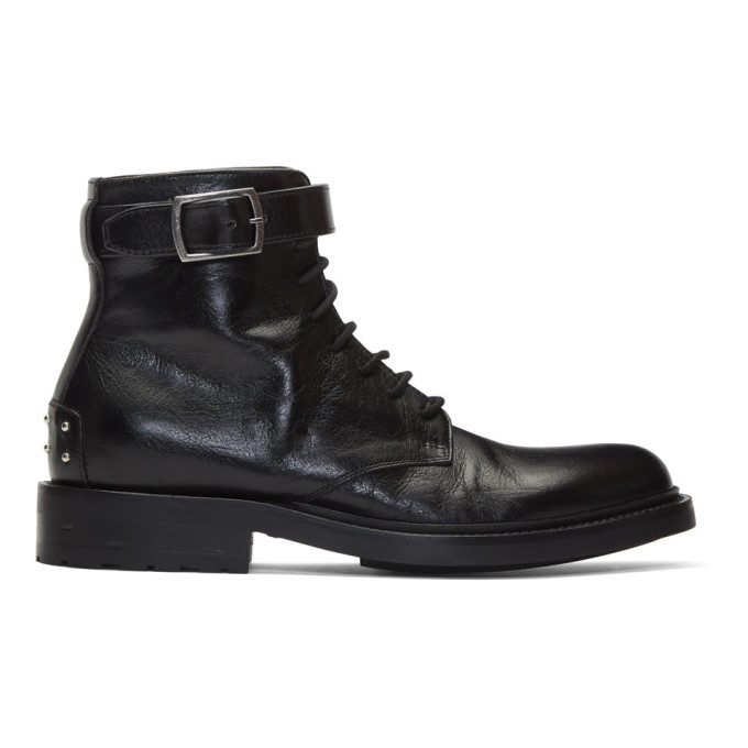 Saint Laurent Black Army Laced Boots