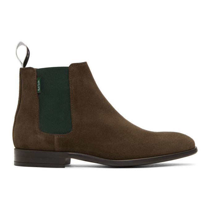 PS by Paul Smith Brown and Green Gerald Chelsea Boots