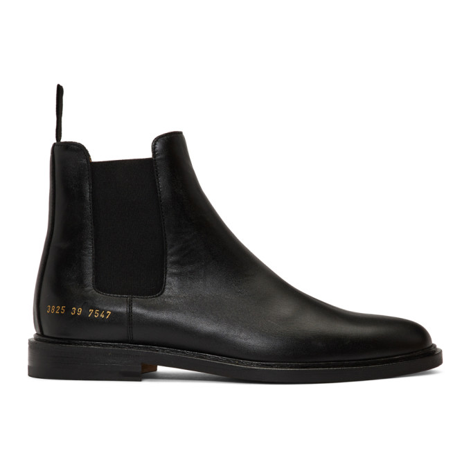 Woman by Common Projects Black Leather Chelsea Boots