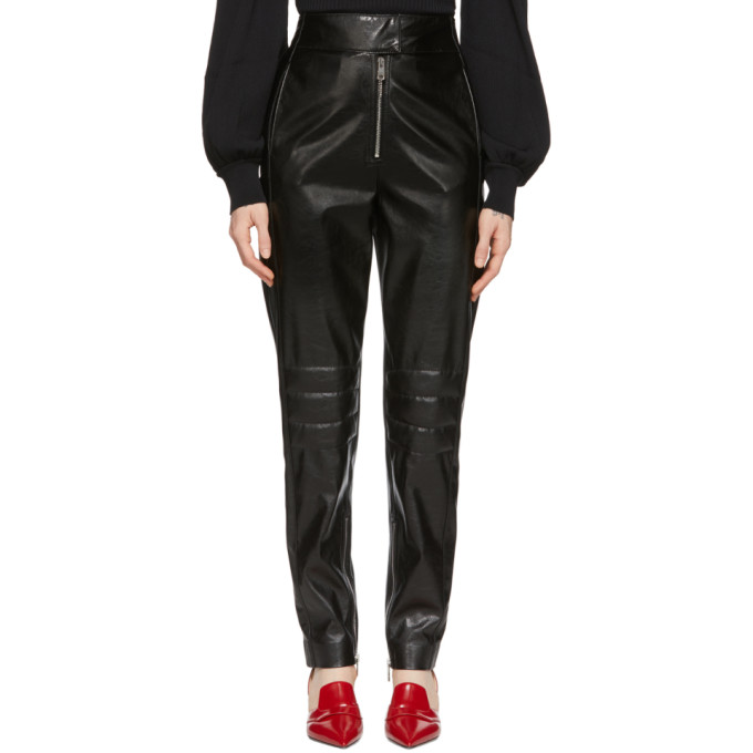 MSGM MSGM BLACK BIKER TROUSERS