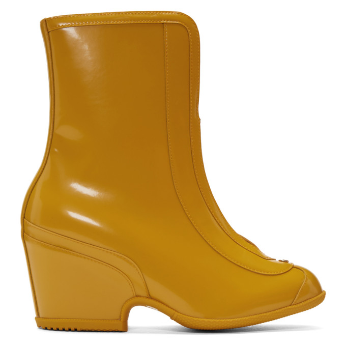 GUCCI GUCCI YELLOW RUBBER KITT ANKLE BOOTS