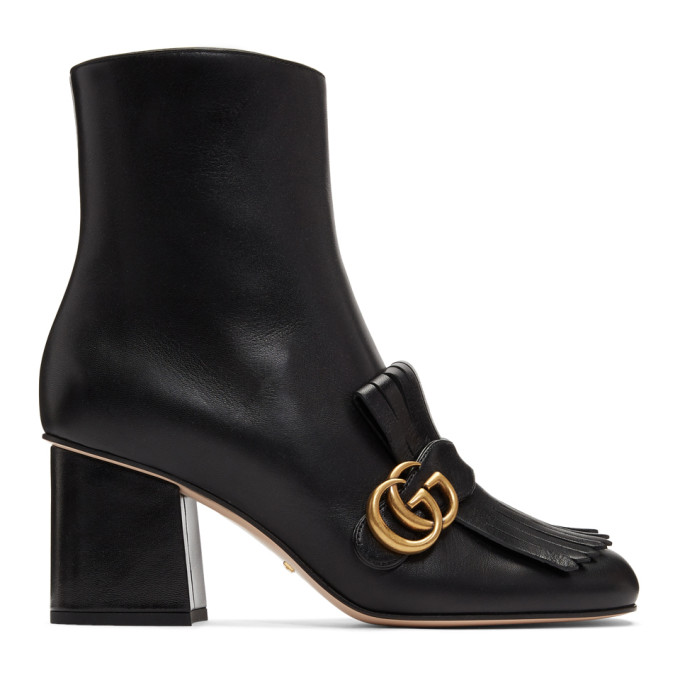 Gucci Black GG Ankle Boots