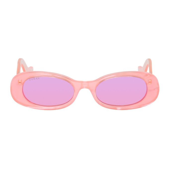 Click to view more detailed imagery on our partner's website Gucci Pink Oval Sunglasses In Pink-Pink