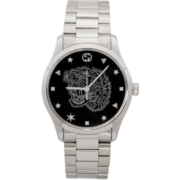 Gucci Silver G-Timeless Tiger Watch