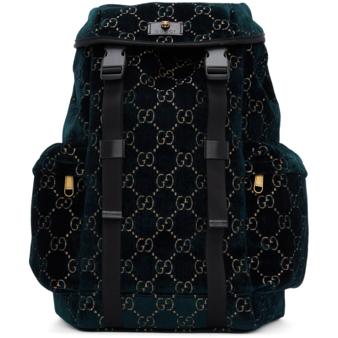 Gucci Blue Velvet Medium Gg Backpack In 4263 Blue | ModeSens