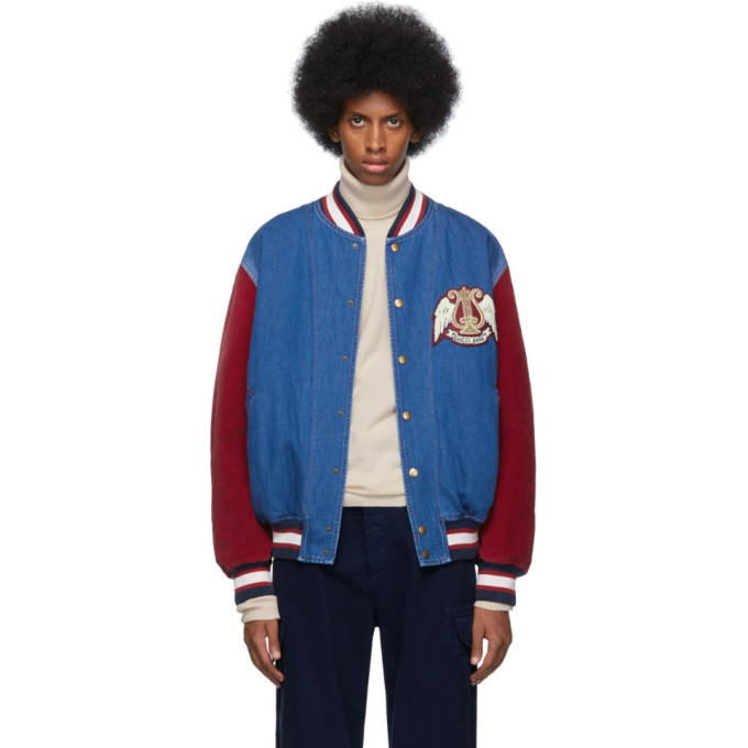 blue and red gucci jacket