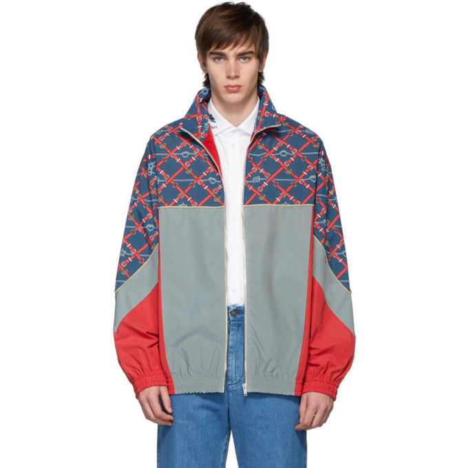 GUCCI GUCCI MULTICOLOR TRACK ZIP-UP SWEATER