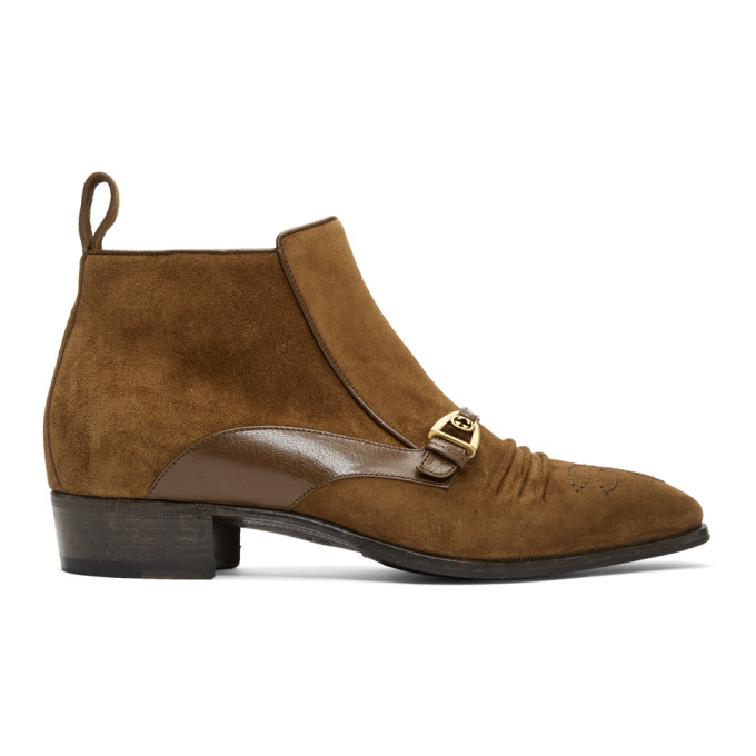 Gucci Brown Suede Ankle Boots