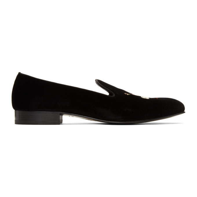 GUCCI GUCCI BLACK VELVET LOAFERS