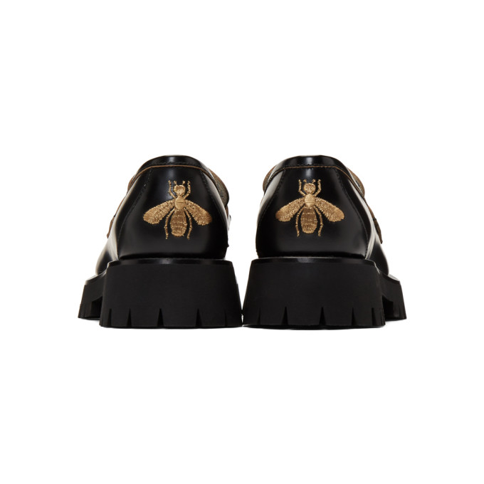 GUCCI GUCCI BLACK LEATHER HORSEBIT LOAFERS
