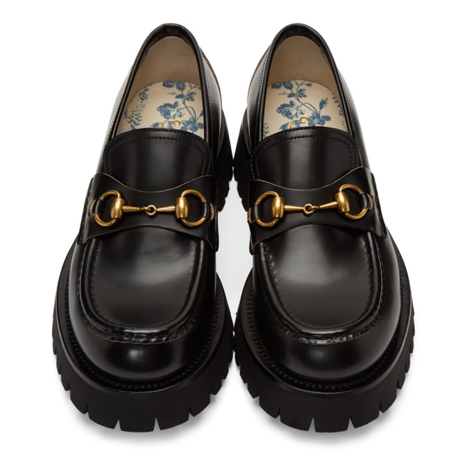 GUCCI GUCCI BLACK LEATHER HORSEBIT LOAFERS
