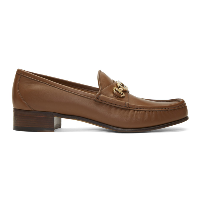 Click to view more detailed imagery on our partner's website Gucci Brown Interlocking G Horsebit Loafers