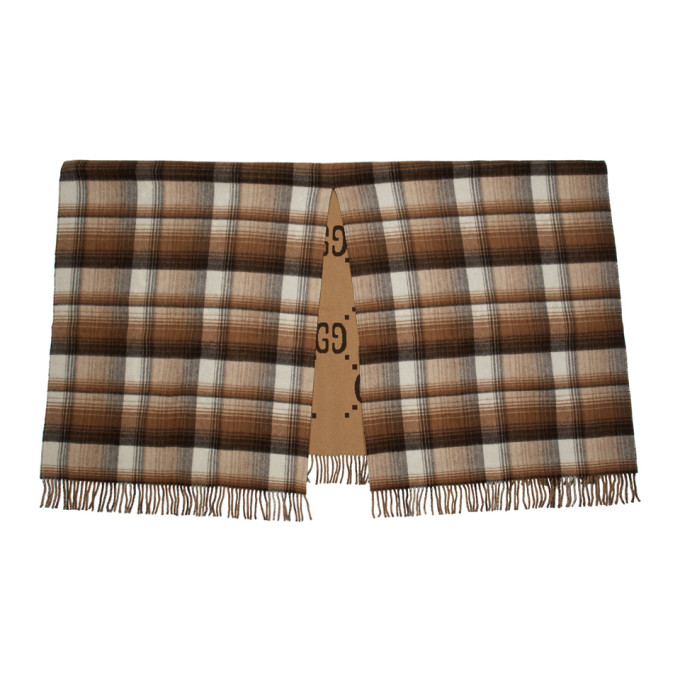 Gucci Brown Check GG Blanket