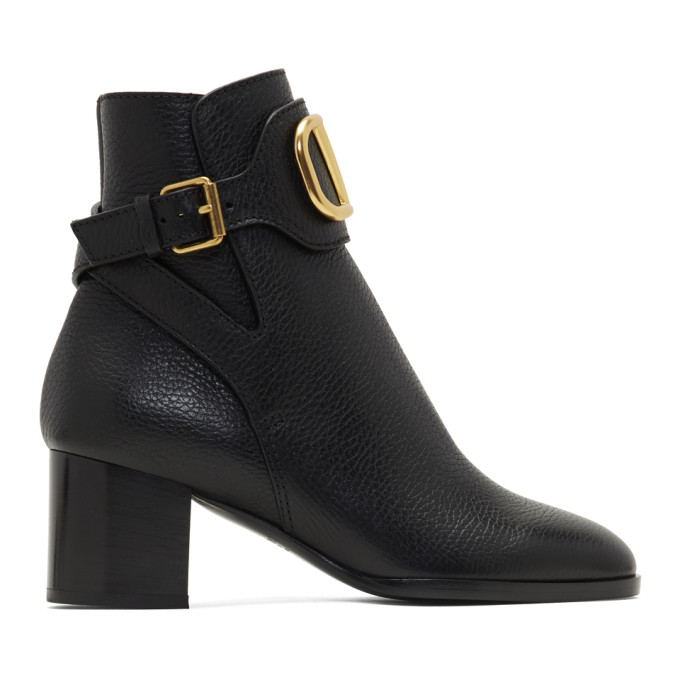 Valentino Black Valentino Garavani VLogo Ankle Boots