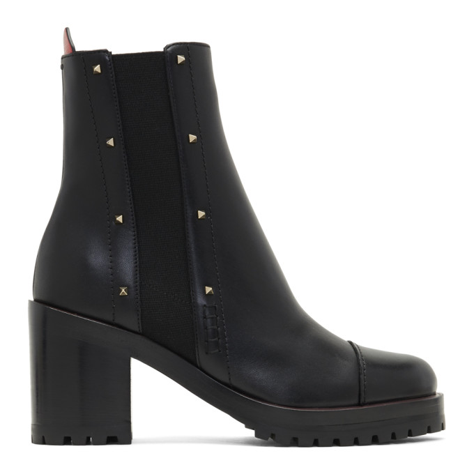 Valentino Black Valentino Garavani Rockstud Rogue Boots