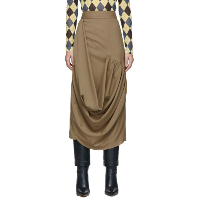 JW ANDERSON JW ANDERSON BEIGE DRAPE SKIRT