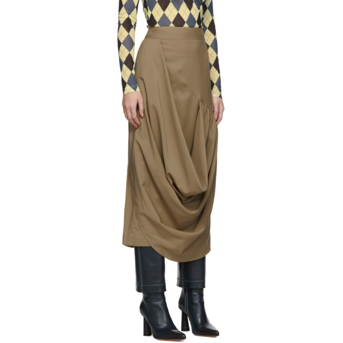 JW ANDERSON JW ANDERSON BEIGE DRAPE SKIRT